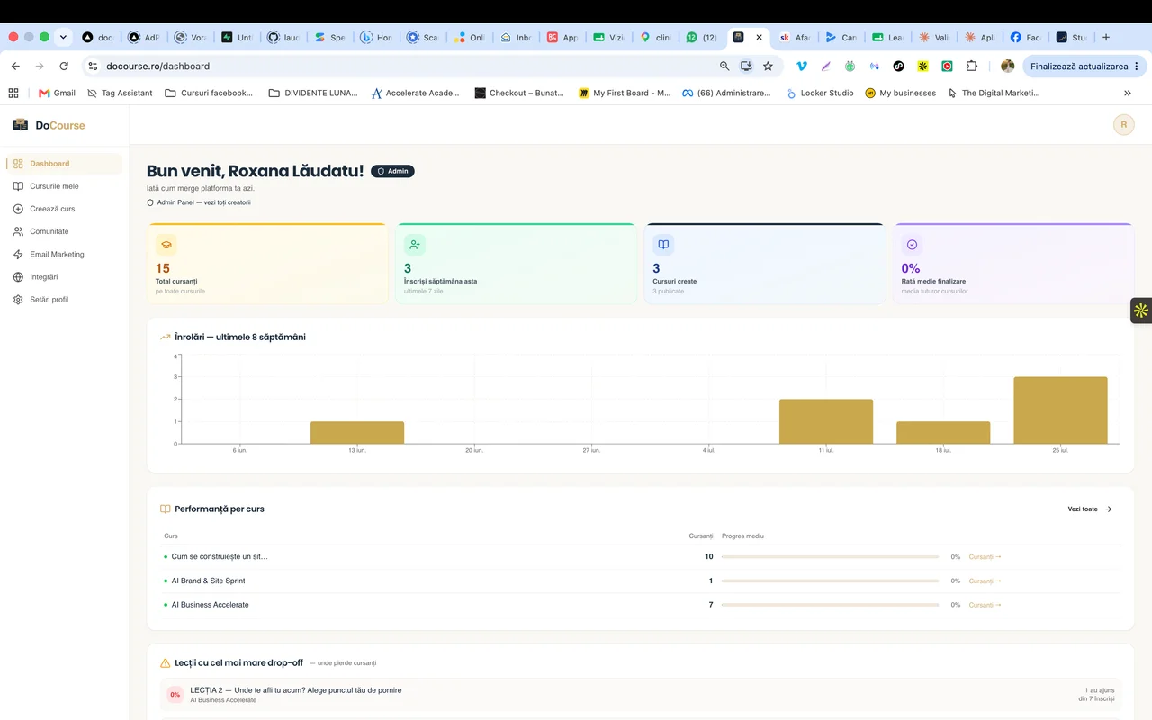 Screenshot platforma DoCourse